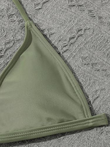 Image of Girl's 4 Piece Set Coconut Tree Print Criss Cross Bikini Sets Bathing Suit Green 140
