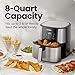 Chefman TurboFry® Touch Air Fryer, XL 8-Qt Family Size, One-Touch Digital Control Presets, French Fries, Chicken, Meat, Fish, Nonstick Dishwasher-Safe Parts, Automatic Shutoff, Stainless Steel