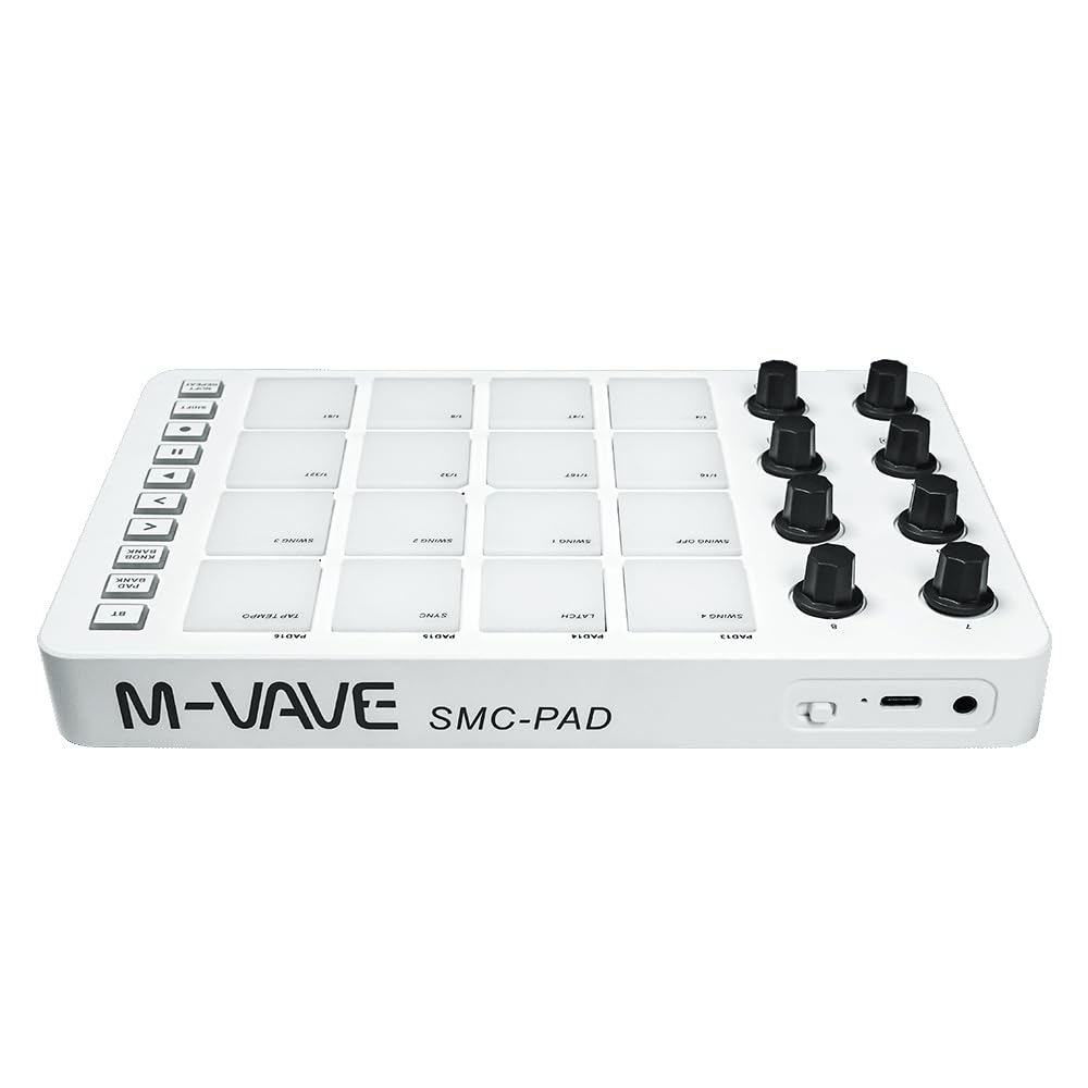 M-VAVE PAD USB-MIDI-Pad-Controller – Kompaktes Beat-Pad mit anschlagdynamischen Pads für DAW, Drum-Programmierung und Musikproduktion