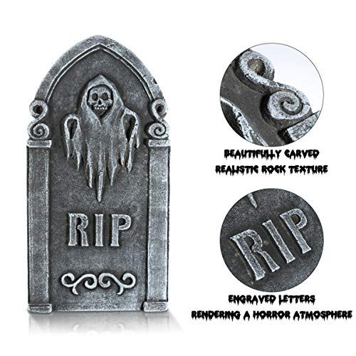 Kisangel 4 peças de placas de quintal de Halloween, estacas de lápide para decorações de lápide de d