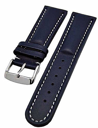 Preisvergleich Produktbild Uhrenhuette Uhrenarmband Armband blau gepolstert 18mm Kalbleder 3889