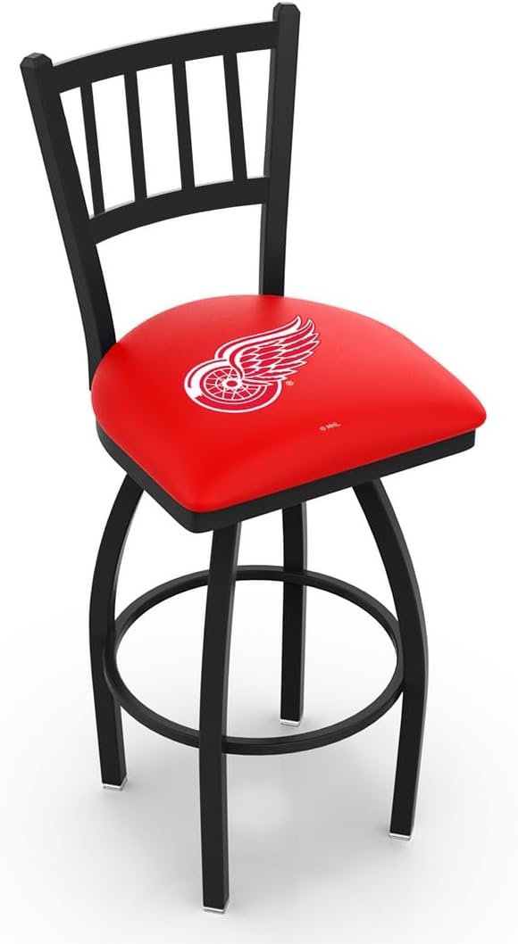 HBS L018 Detroit Red Wings 25" Swivel Counter Stool with Black Wrinkle Finish