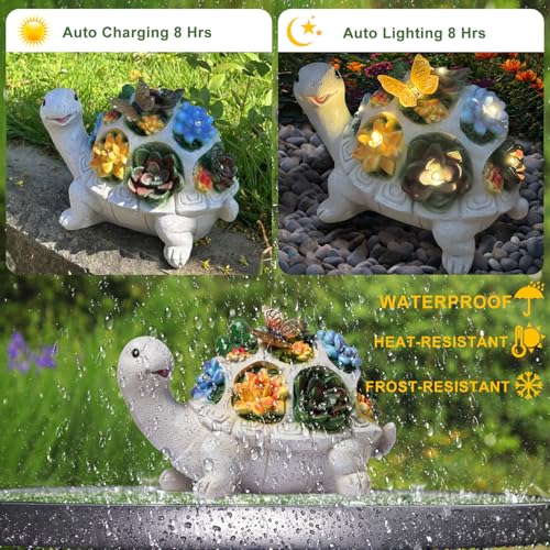 YODY-Solar-Garden-Statues-Outdoor-Decor-Yard-Decorations-for-Outside-Clearance-Lawn-Ornaments-Patio-Balcony-Turtle-with-7-LED-Lights-Unique-Birthday-House-Warming-Gifts-for-Women-Mom-Grandma