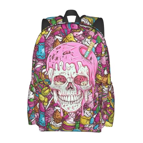 Boy Kids Sweet Skull School Backpack Large Capacity Children Casual Backpacks For Teen Girl
