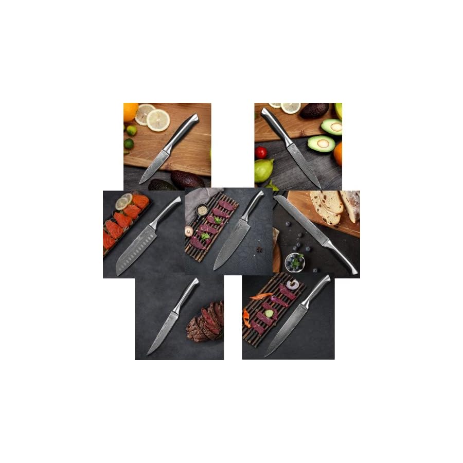 103-Piece-Knives-Set-Household-Pro-Kitchen-Damascus-Knife-Sets-with-scissorspeeler-sharpener-Acrylic-Holder CULITECH 10+3 Piece Knives Set, Household Pro Kitchen Damascus Knife Sets with scissors,peeler sharpener, Acrylic Holder