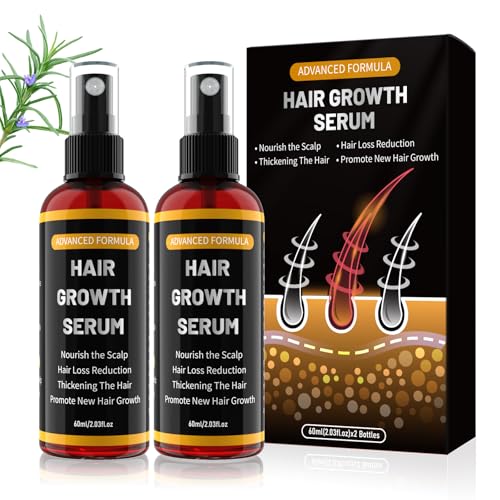 YaaHei Hair Spray for Men and Women, Smooth & Shiny Hair, with Rosemary Oil & Organic Castor Extract, Gentle Non-Greasy Formula, 60ML (2 Pack)