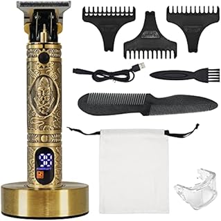 Beard Trimmer Men,Cordless Hair Clipper Hair Trimmer with Charging Base, Professional Clippers for Men Haircut and Beard, Zero Gapped T-Blade Rechargeable Trimmer for Men LED Display for Home,Travel