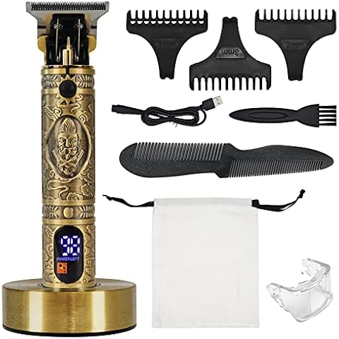 Beard Trimmer Men,Cordless Hair Clipper Hair Trimmer with Charging Base, Professional Clippers for Men Haircut and Beard, Zero Gapped T-Blade Rechargeable Trimmer for Men LED Display for Home,Travel Cover