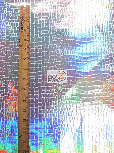 DuroLast™ Crocodile Holographic Embossed PVC Vinyl Fabric by The Yard DIY Upholstery Accessories Applications (Turquoise)