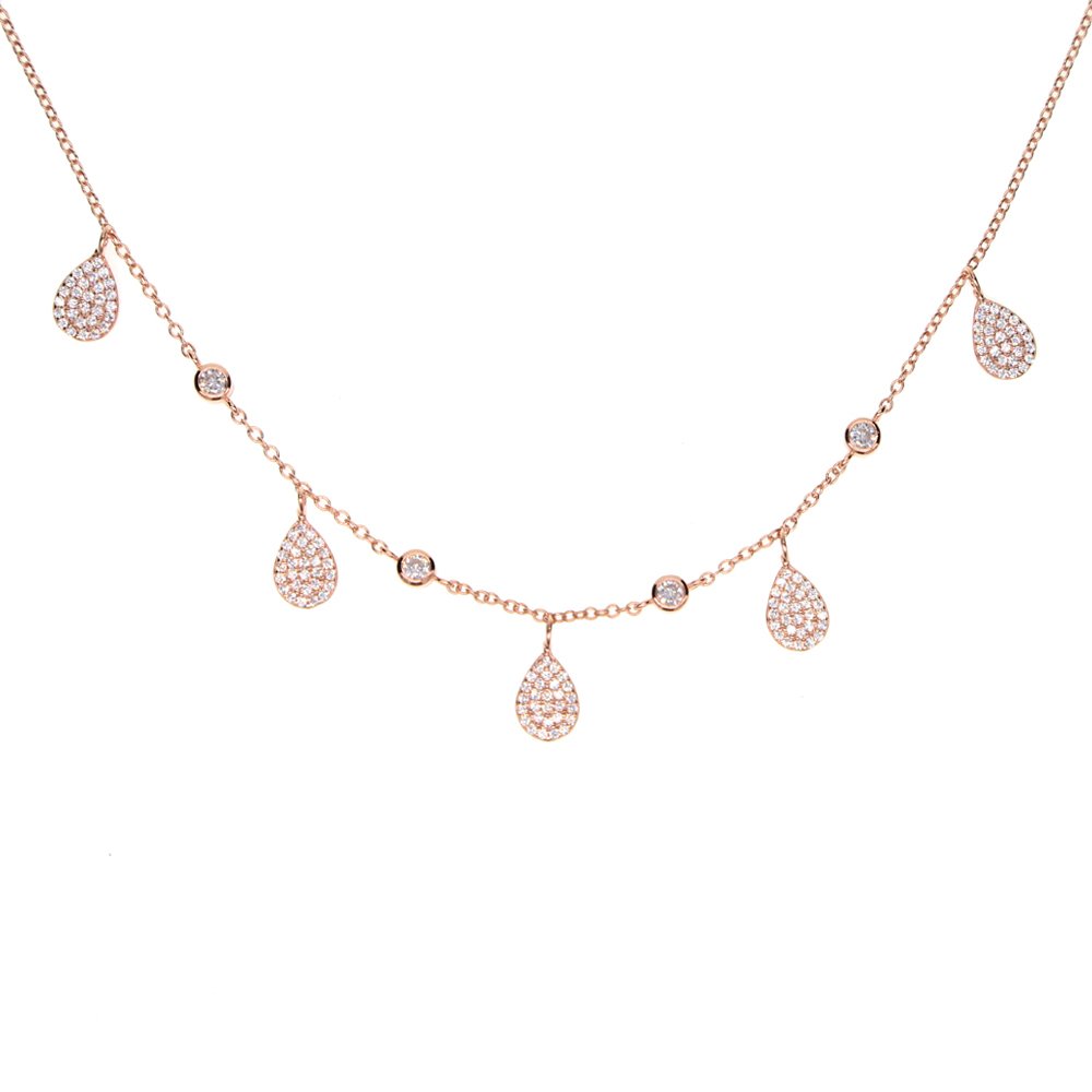 Collier en argent Sterling 925 breloque goutte d'eau micro pavé - 3