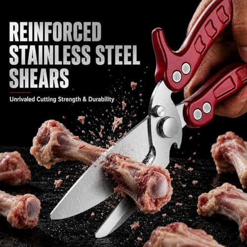 Image of DRAGON RIOT Heavy Duty Poultry Shears - A Must Have Kitchen Shears for Chicken and Meat Cutting - Dishwasher Safe and Stainless Food Kitchen Scissors for Thanksgiving