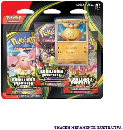 Pokémon TCG, Blister Triplo Pokémon Makuhita ME03 Equilíbrio Perf...
