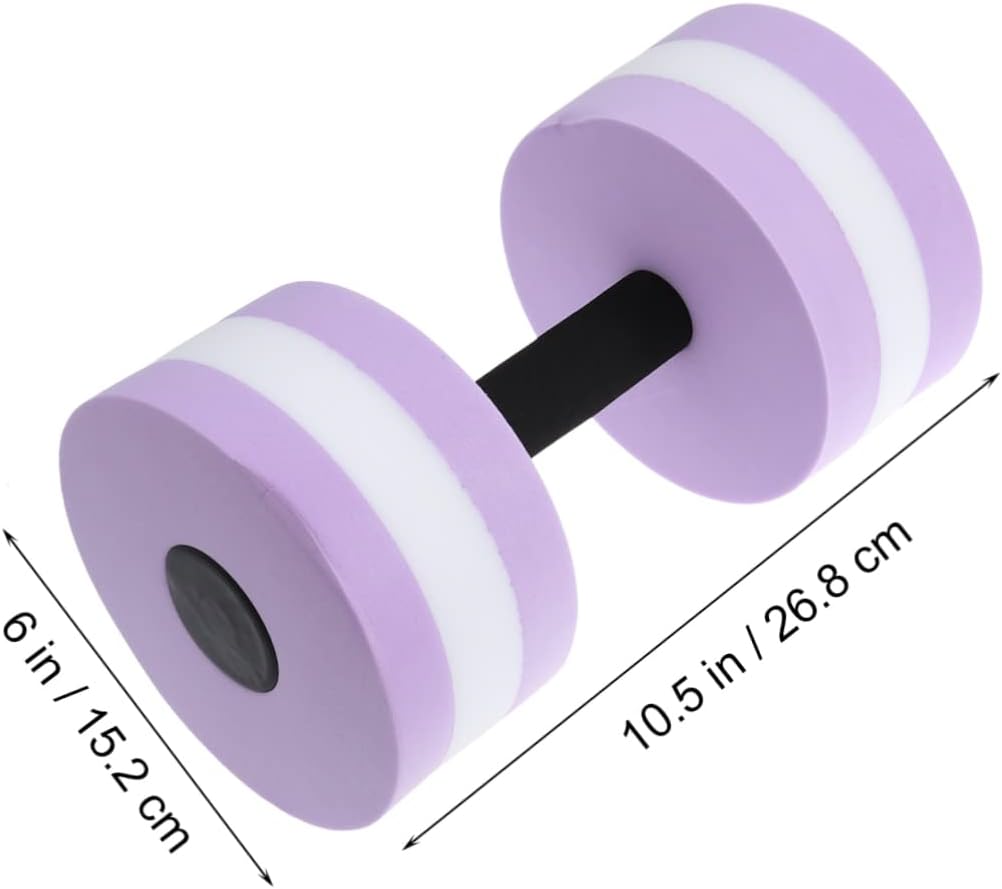 2Pcs Aquatic Water Barbells for Pool Exercise EVA Resistance Training | Foam Dumbbells Set, Purple Aquatic Fitness Equipment, Push Downs, Lower Back and Abdominal Use