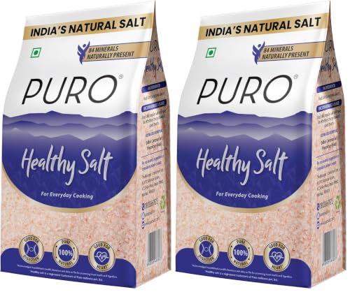 Image of Puro Healthy Salt || Rock Salt || 1 kg (fine), 100% Natural, Low Sodium, with Natural Minerals (Pack of 2)