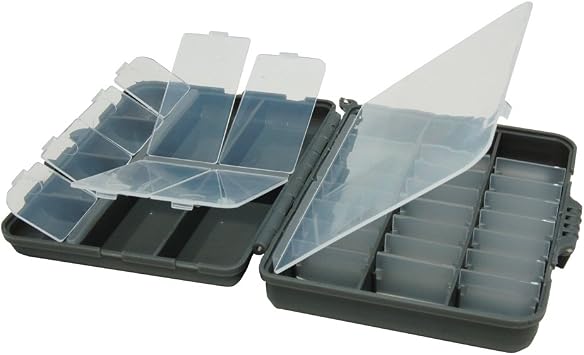 Plano Compact Side by Side Tackle Box,Gray/Clear