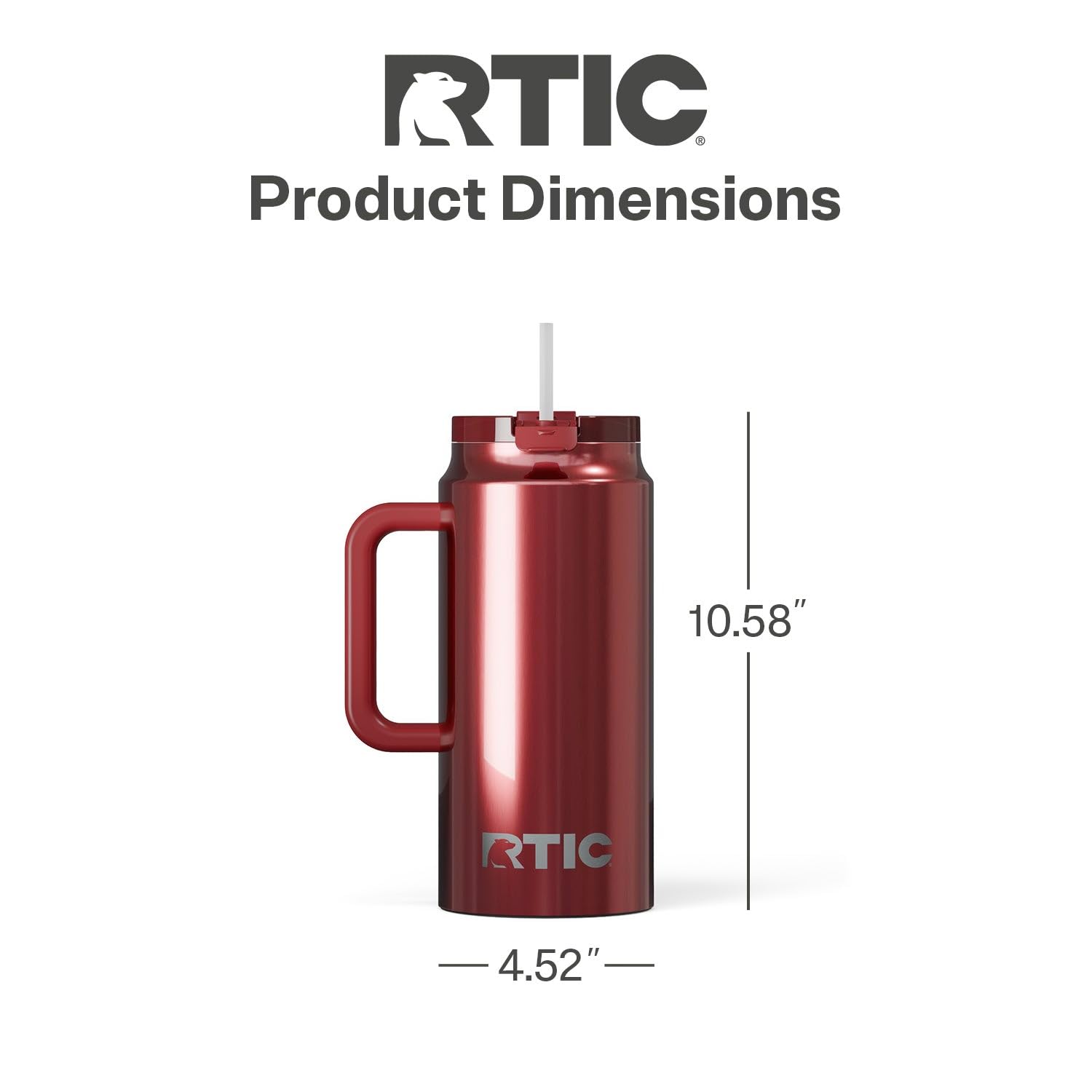 Amazon.com: RTIC 64oz Road Trip Tumbler with Handle, Lid and Straw