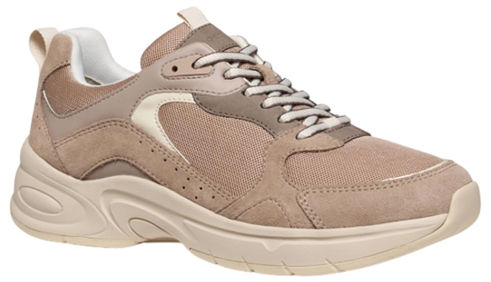 Geox Women's D Zarvia Trainers, Beige, 38 EU, Beige, 5 UK