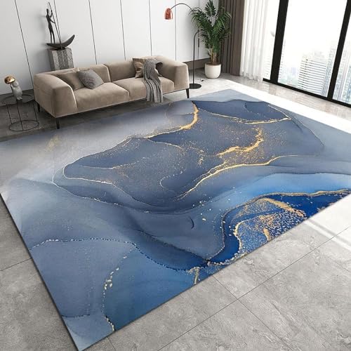 Tapis antidérapant marbre abstrait 140x200 cm en polyester doux facile à nettoyer - 2