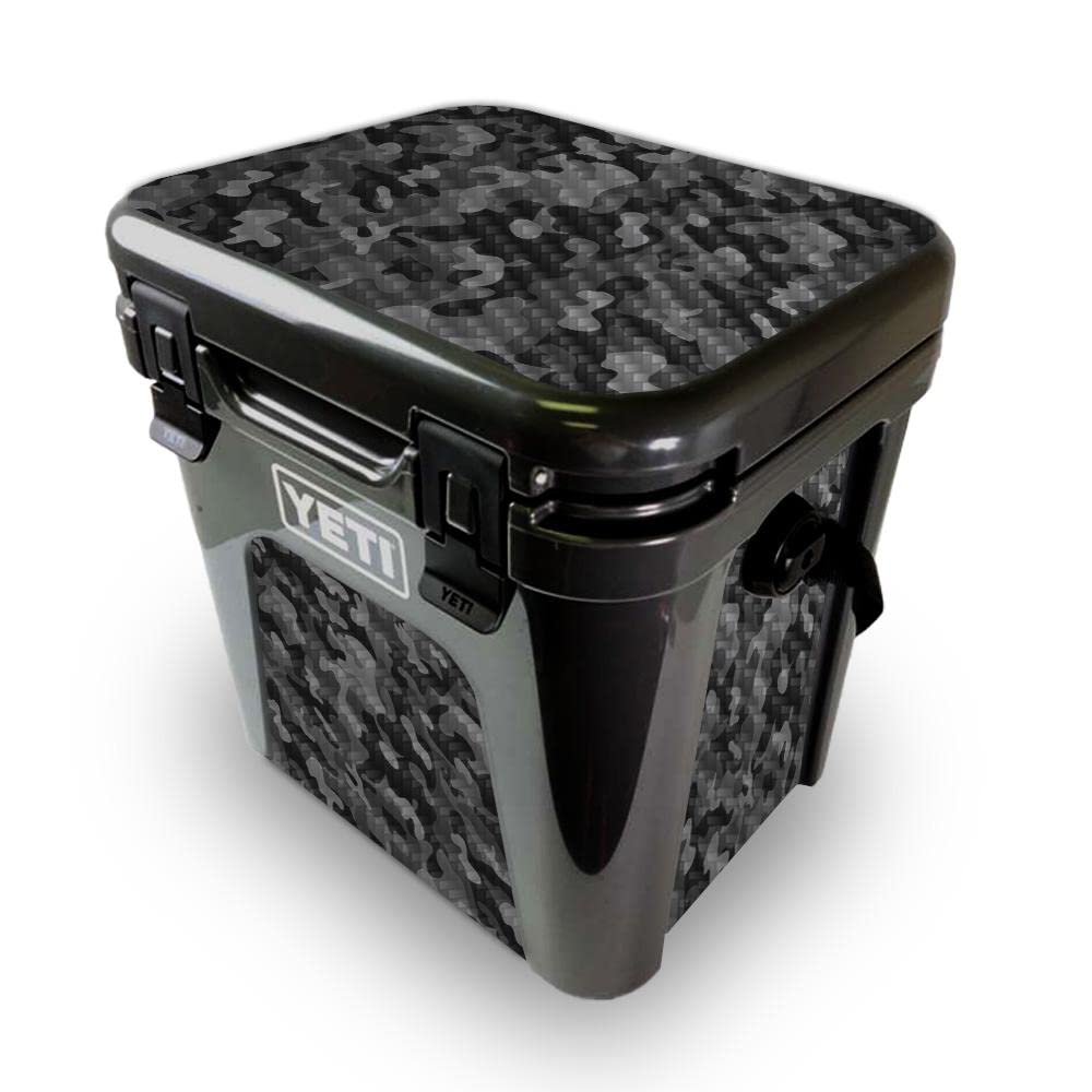 MightySkins Skin Compatible with Yeti Roadie 24 Hard Cooler - Black Camo | Protective Viny wrap | Easy to Apply and Change Style | Made in The USA