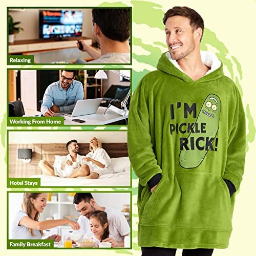 Rick and Morty Oversized Hoodie Blanket for Men, Rick and Morty Gifts