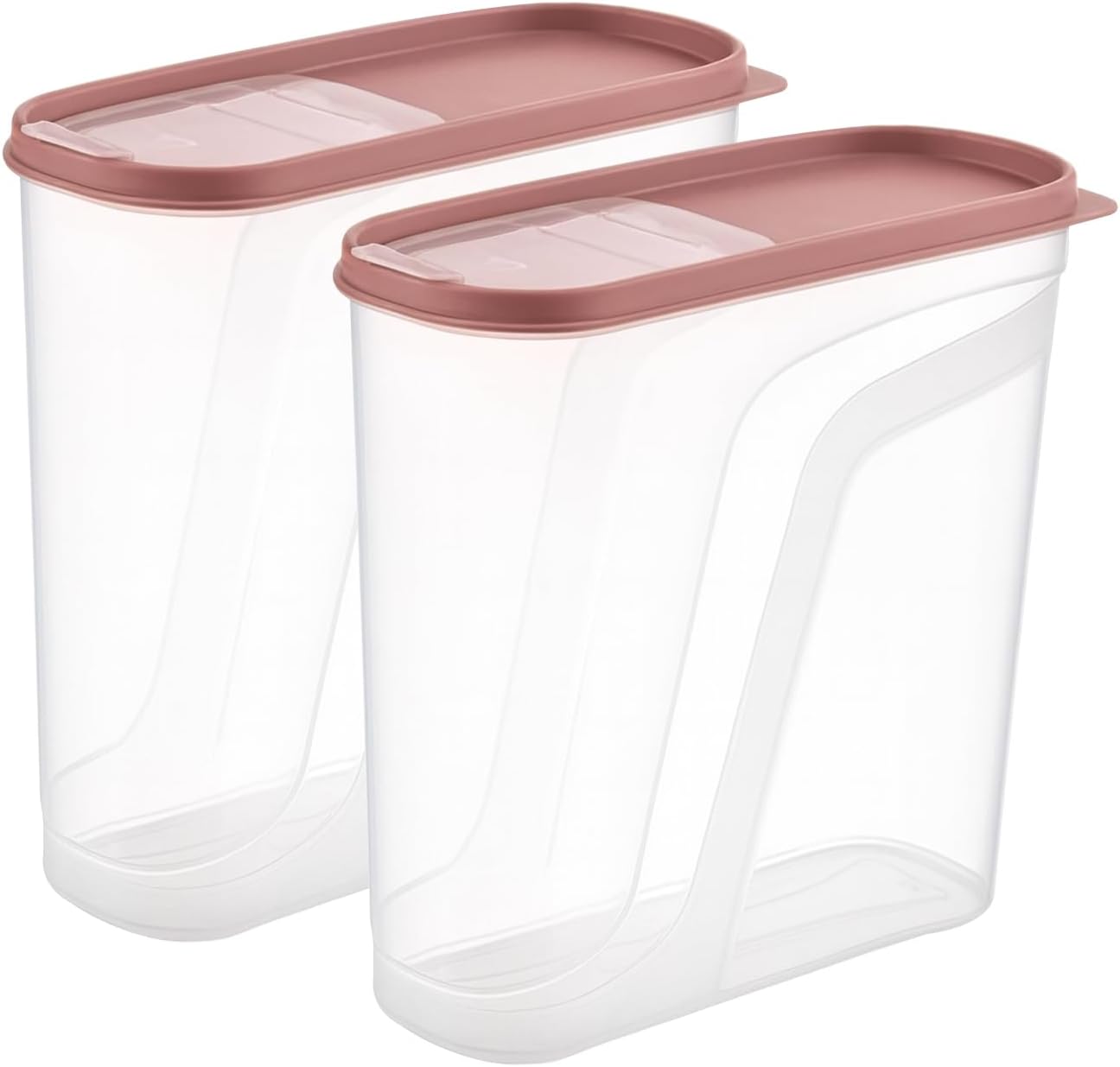 BH | Food Storage Box with Flip Top Lids | 2-Pack | 4L(L:23.7cm W:10cm H:26.5cm) |Cereal Dispenser | Clear Plastic Storage Containers | BPA Free | Microwave, Freezer & Dishwasher Safe - by Best House