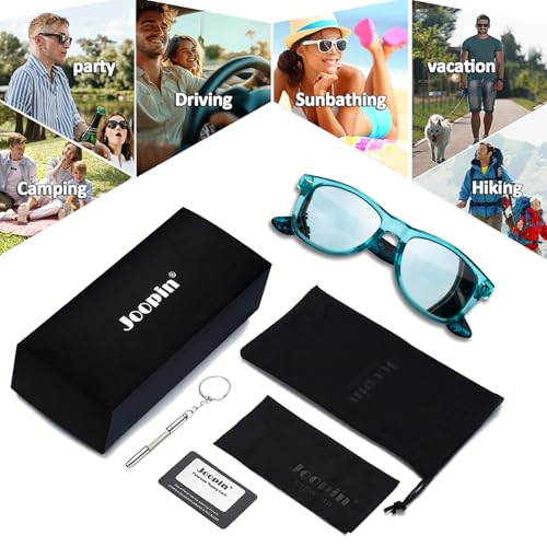 Image of Joopin Square Sunglasses Polarized UV400 Designer Sun Glasses Men Women | Oversized, Plastic Frame, Retro, Vintage, Unisex, Trendy Shades for Driving, Party, Fishing, Business, Costume