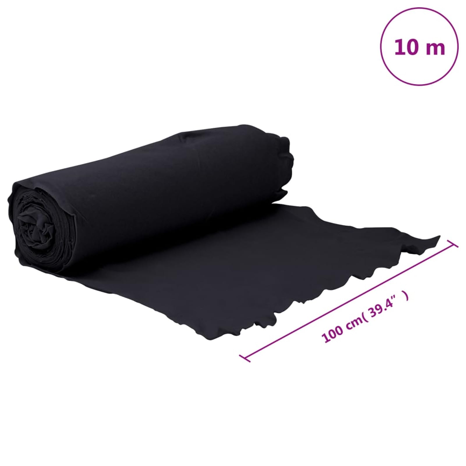 Membrana Geotessile Nera 1x10 m in Fibra di Poliestere,Membrana Geotessile,Tessuti per Pacciamatura-4009848