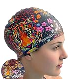 SWIMXWIN Leopard Gorro Natacion Silicona Piscina Mujer Nina Unisex Desde 5 Anos Diseno Leopardo Original Colorido Entrenamiento Aquagym Waterpolo Regalo Deportivo Familiar Pro