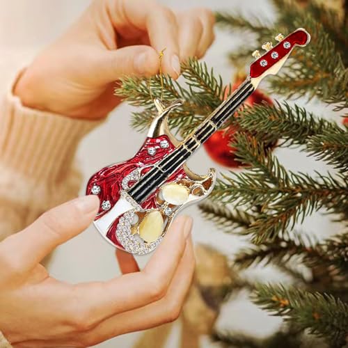 BAOXUE Guitar Ornaments for Christmas Tree, mini Music Ornament for Christmas Tree, Miniature Guitar Ornament Gifts for Rock Band Music Lovers,Bass Guitar Ornaments 2026 — view 2