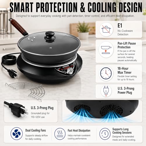 1700W Induction Wok Set