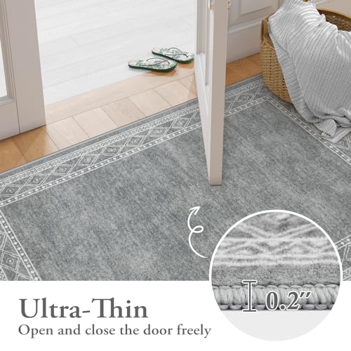 Tapete Decorativo Moderno 2x3 ft Gris Lavable Antideslizante miniatura 3