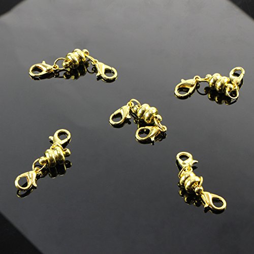 Sopeace 10ps Magic Magnetic Clever Clasp Magnetic Lock with Lobster Clasp (Silver # 08)