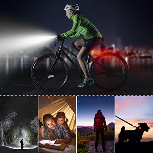 Coomarble LED Akku Fahrradlicht Set,2 in 1 Indikator Fahrradbeleuchtung USB Aufladbar Fahrradlampe mit 2 Licht-Modi IPX5 Wasserdicht Fahrrad licht - Image 7