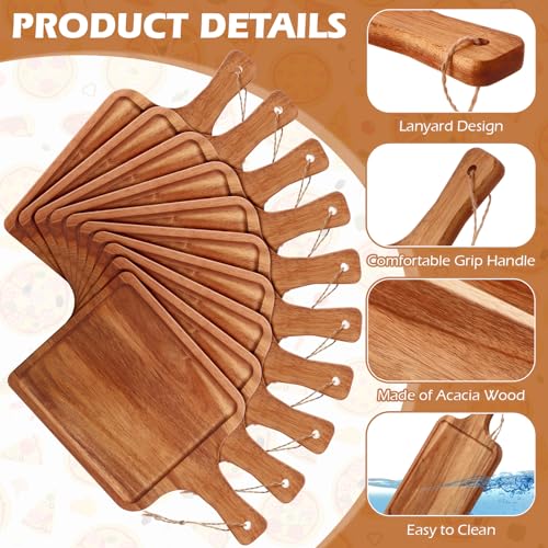 Tabla de cortar rectangular de madera de acacia 16 piezas miniatura 3