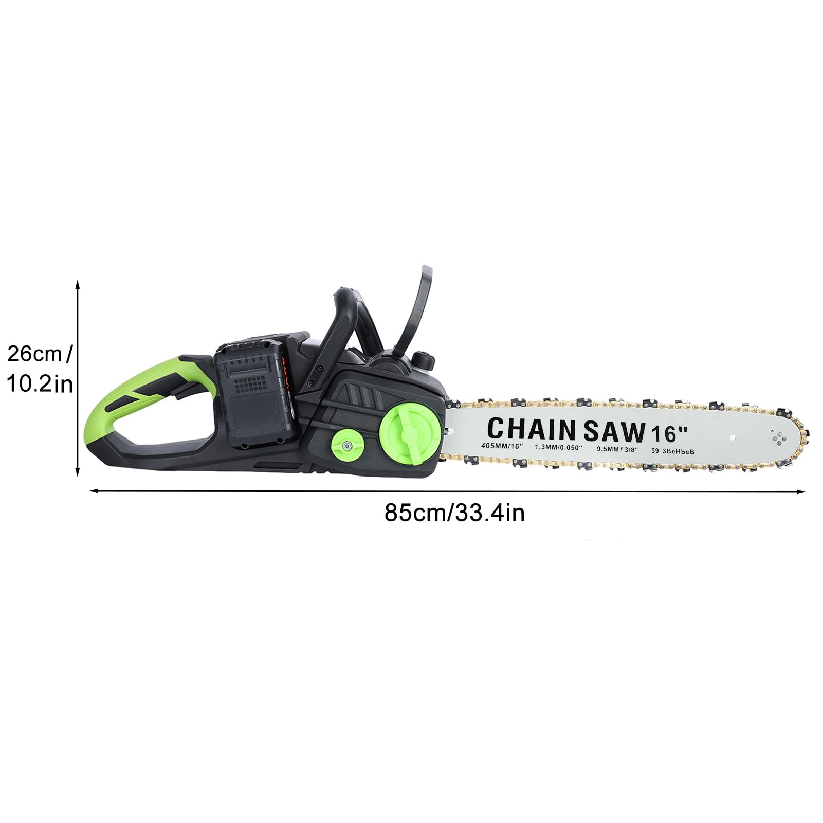Tamiage de tronçonneries sans Cordon 1800W 16 "- 2 × 4,0h Batteries et chargeurs - tronçonneuse électrique 17000 TR/Min avec huiler Automatique, Serrure sécurité poignée antidérapa