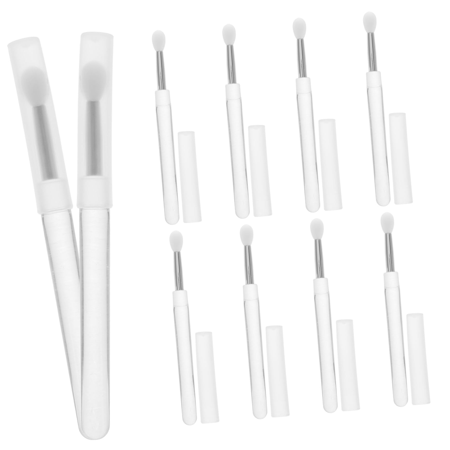FOMIYES Travel-friendly 10pcs Lip Brush Set Silicone Lip Brushes for and Eyeshadow Easy to Clean