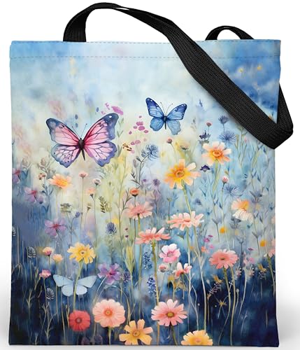 Loxato Tote Bag Aesthetic - Borsa Tela con Cerniera e Tasca Interna Grande 37x42cm - Tote Bag...