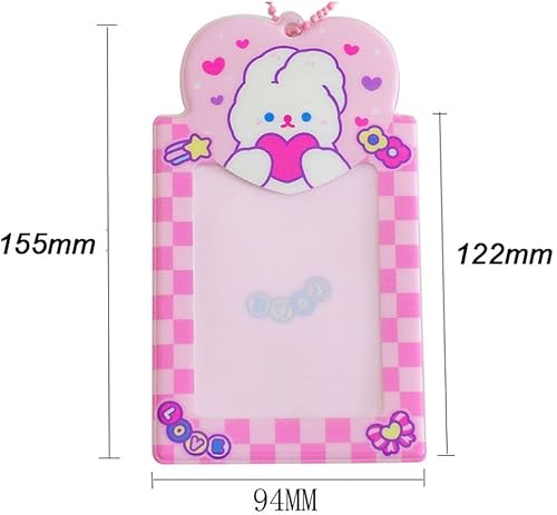 Miniatura 6 de Generic Portatarjetas de fotos de ídolo de conejo de dibujos animados amarillo, precioso álbum de fotos de 3 pulgadas con llavero de cadena,