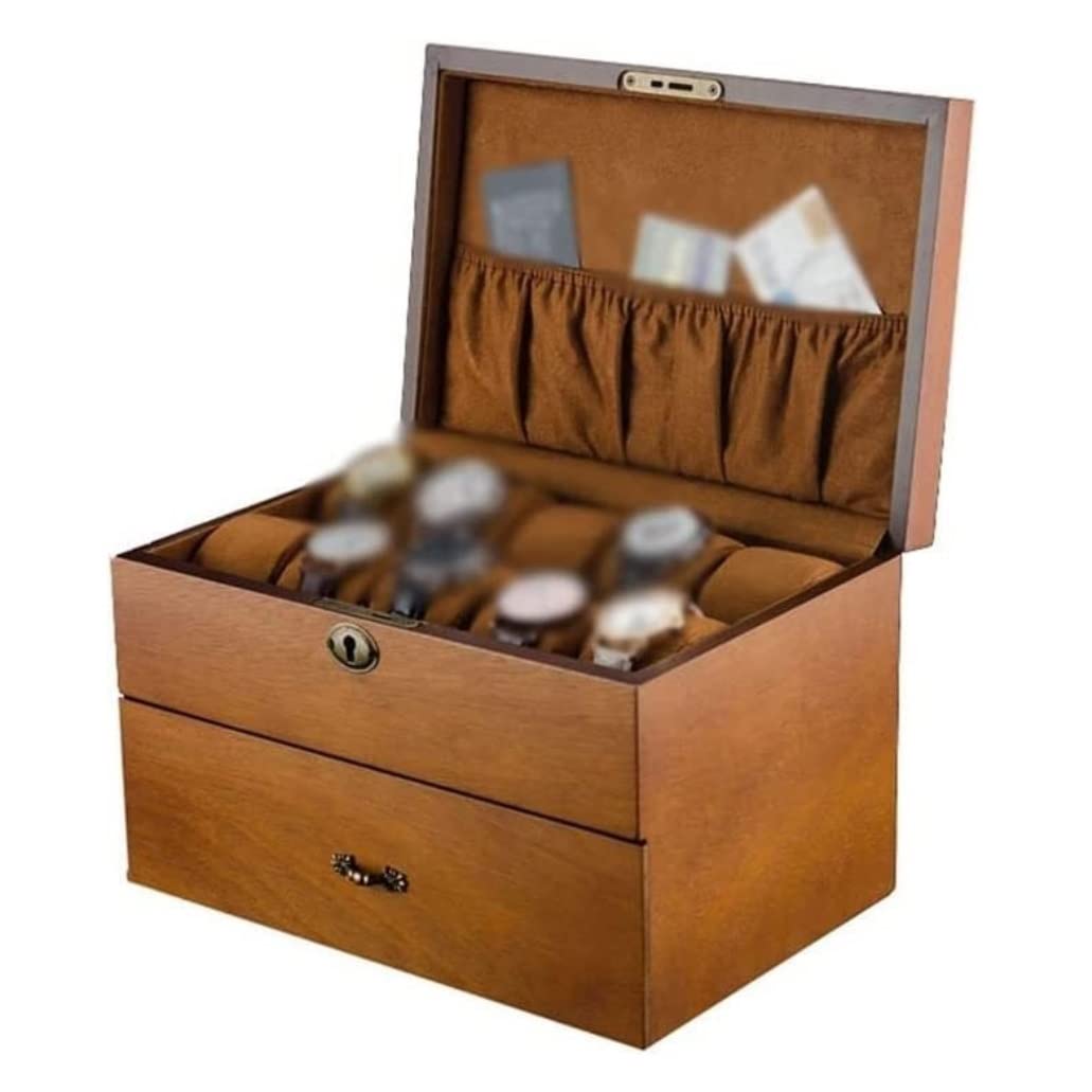 QUSYZD Watch Case Watch Roll Watch Winder Watch Storage Box Watch Box 20 Slots Watch Jewellery Box Case Double Layer Watch Boxes Wooden For Men Women Watch Box Watch Organizer,