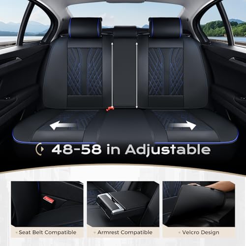 Image of Coverado Car Seat Covers, Car Seat Covers Front Seats, 2-Pack Front Seat Cover, Nappa Leather Waterproof Seat Covers, Car Seat Protectors, Automotive Seat Covers Universal Fit for Most Vehicles
