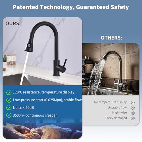 Robinet noir de cuisine avec douchette pour simplifier votre vaisselle