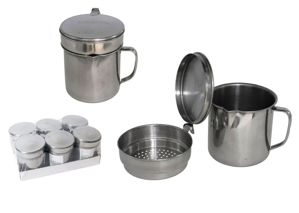 Graisse à viande en acier inoxydable DRW pour stopper le gaspillage en cuisine, 6x 800 ML