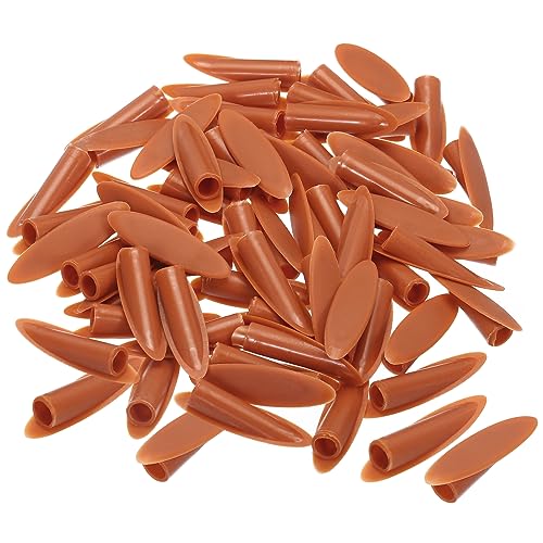 Image of MECCANIXITY 9mm Plastic Pocket Plugs, Wood Plugs Covers Slant Hole Caps for Pocket Hole Jig Working Tool Accessories, Dark Brown Pack of 200