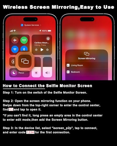 Image of 4K 30fps Wireless Vlog Selfie Back Camera Screen Monitor Mirror for iPhone /Android with Magnetic Bluetooth Remote Control,Smallrig Monitor,Content Creator Essentials,4.02 Inch, 1500Am Battery