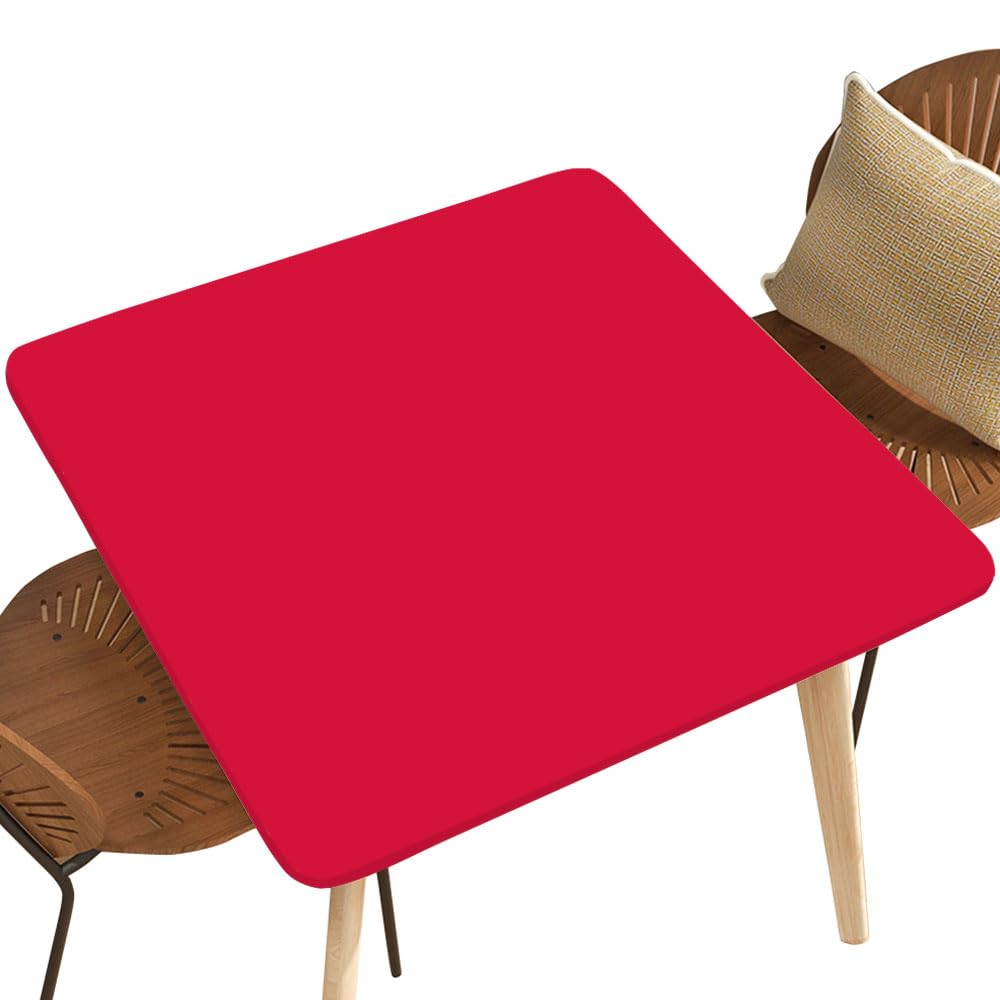NYRTHUS Square Fitted Table Topper Caps for Square Table 32"x32", Wipeable Tablecloth Elastic for Indoor Outdoor Garden Picnic Party