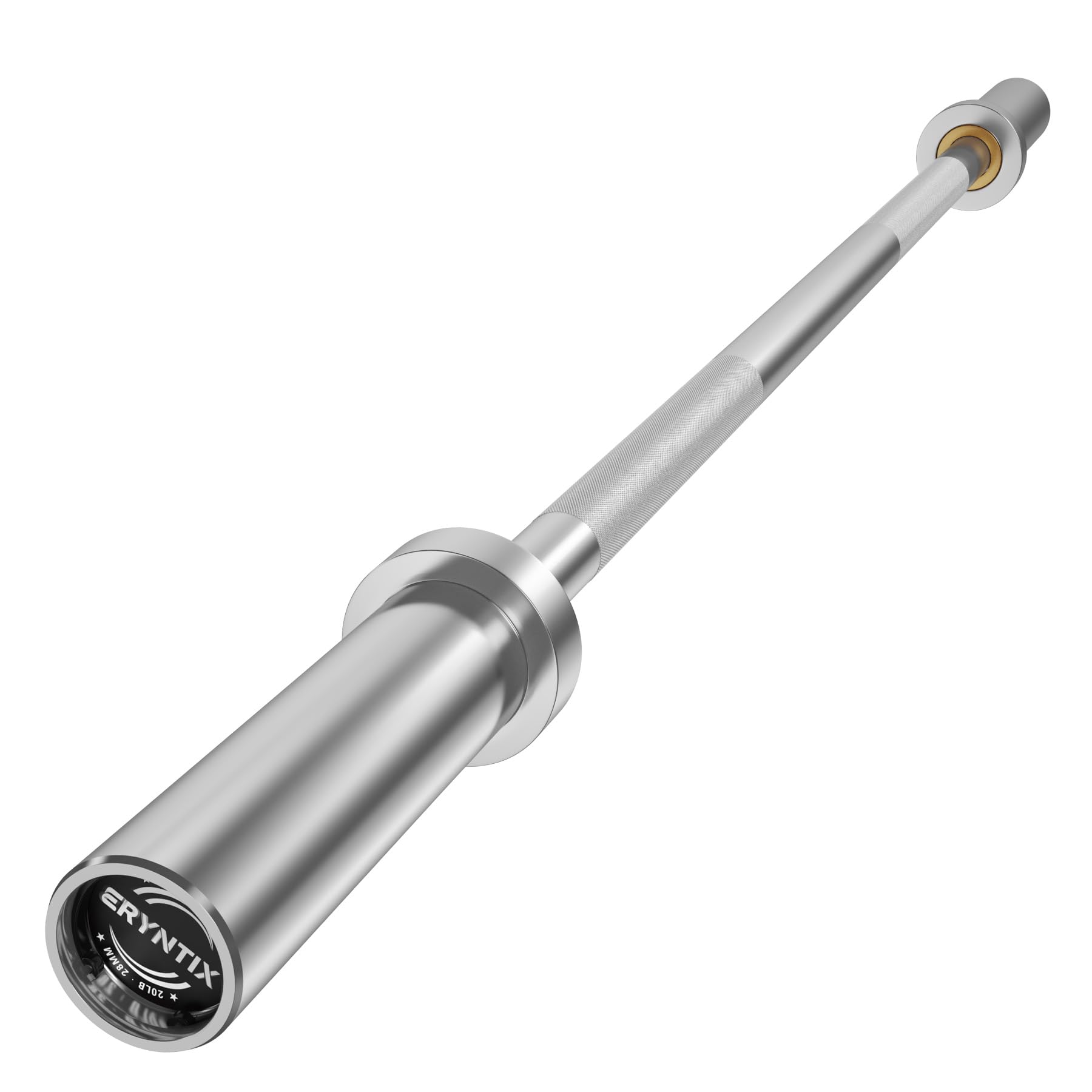 Photo 1 of 4 FT Olympic Barbell | 2 Inch Weight Plate Bar | 190K PSI Strength Bar for Home Gym Limited Space | Shoulder Press Lunges | Diamond Knurling Smooth Bearing