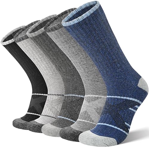 Image of ANTSANG 5 Pairs Merino Wool Hiking Socks for Men & Women Thermal Winter Warm Moisture Wicking Cushion Boot Socks