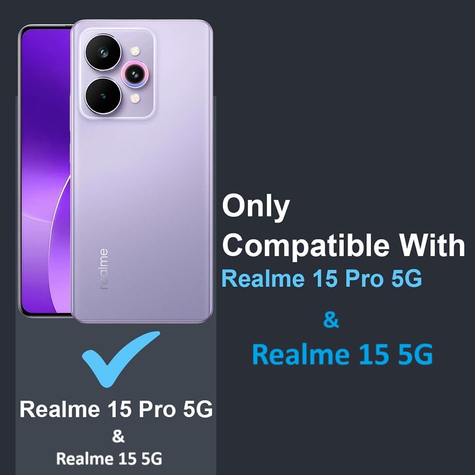 Image of COVERBLACK Flexible Rubber Case Back Cover Compatible for Realme RMX5106 / Realme 15 5G - Transparent