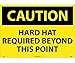 CAUTION, HARD HAT REQUIRED BEYOND THIS POINT, 20X28, RIGID PLASTIC
