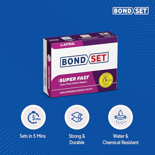 Image of Bondset Super Fast Epoxy Repair Putty 25g X 10, User-Friendly, Quick Setting, Durable Bond, Water & Chemical Resistant, Indoor & Outdoor Use